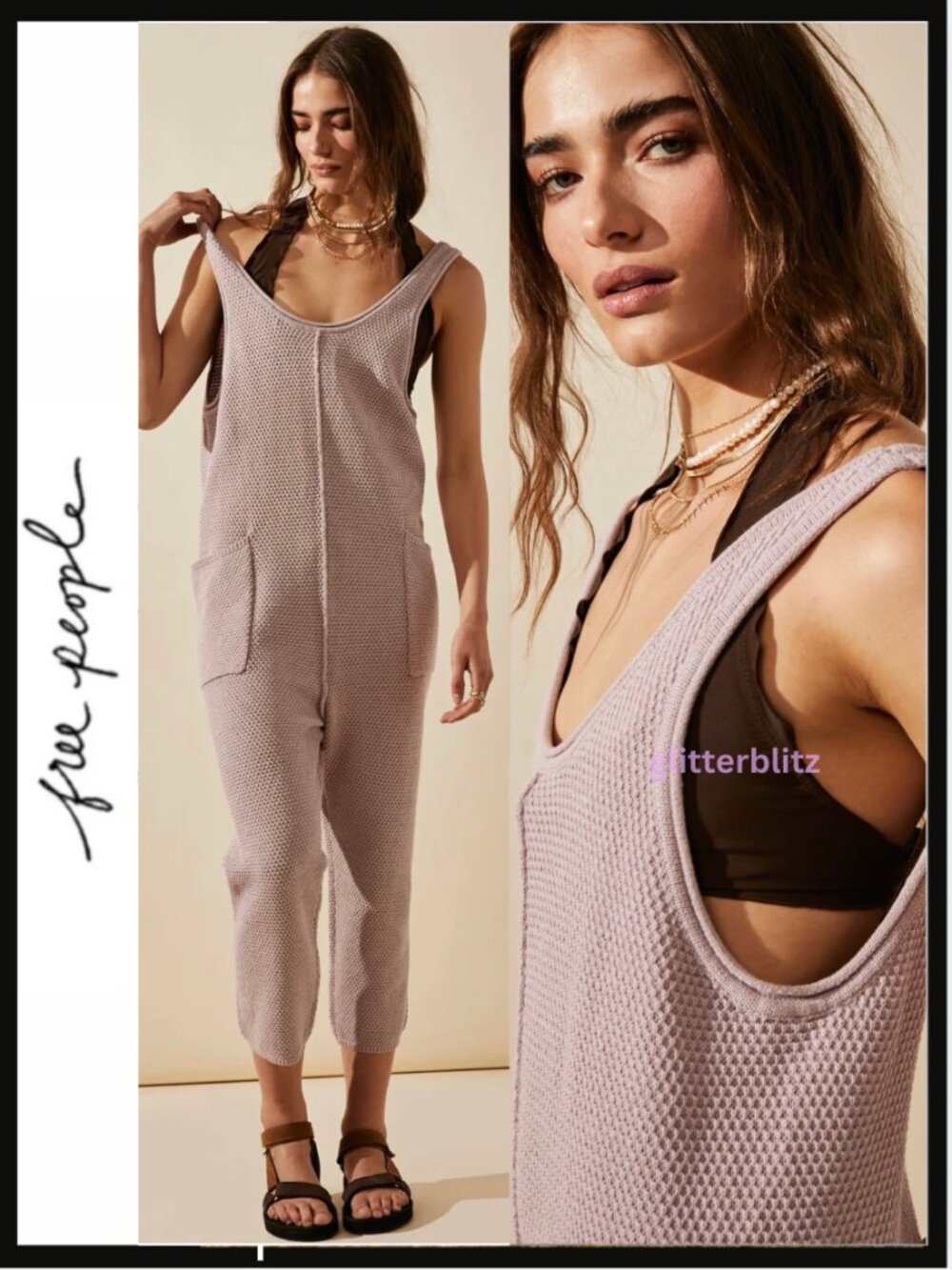 Free People Hailee Sweater Jumper Onesie in Aloha Lilac -Medium - NWT